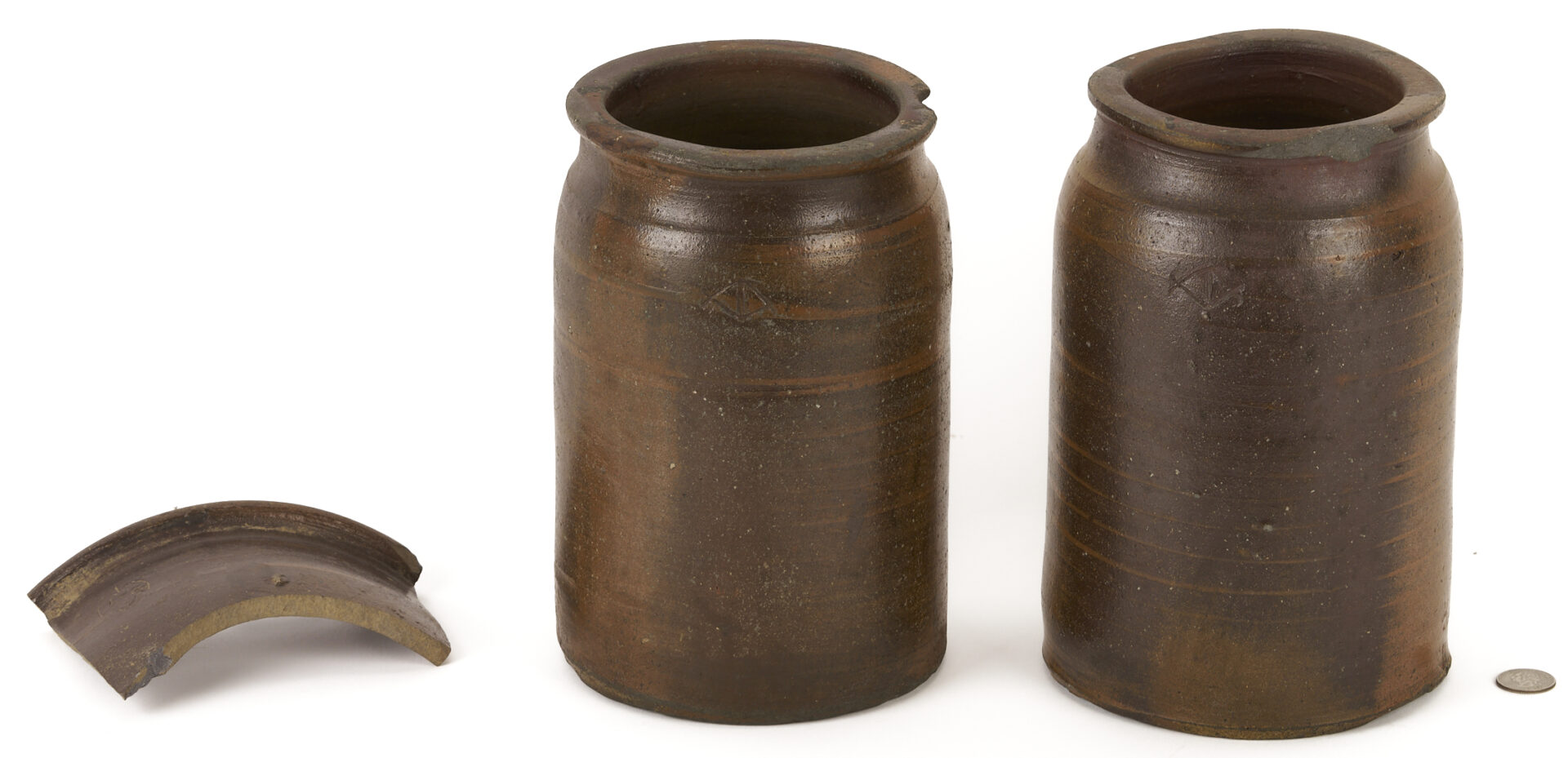 Lot 231: 2 East TN Stoneware Pottery Jars, attrib. John E. Glass