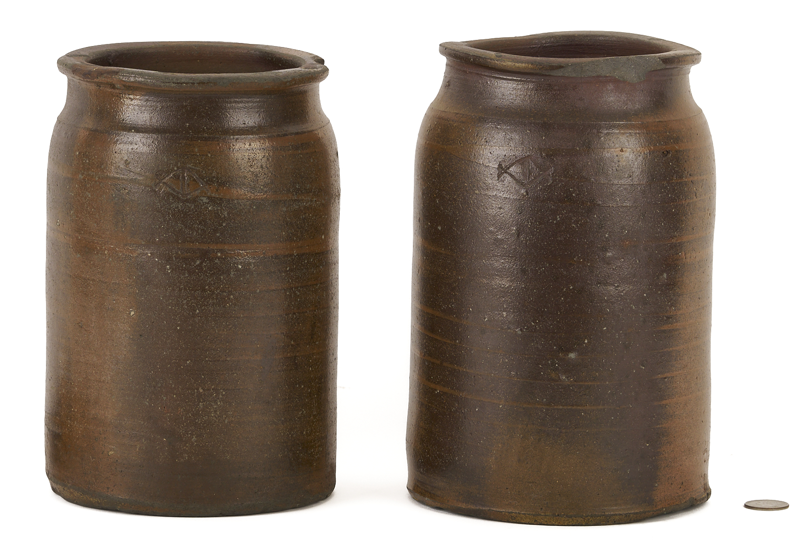 Lot 231: 2 East TN Stoneware Pottery Jars, attrib. John E. Glass