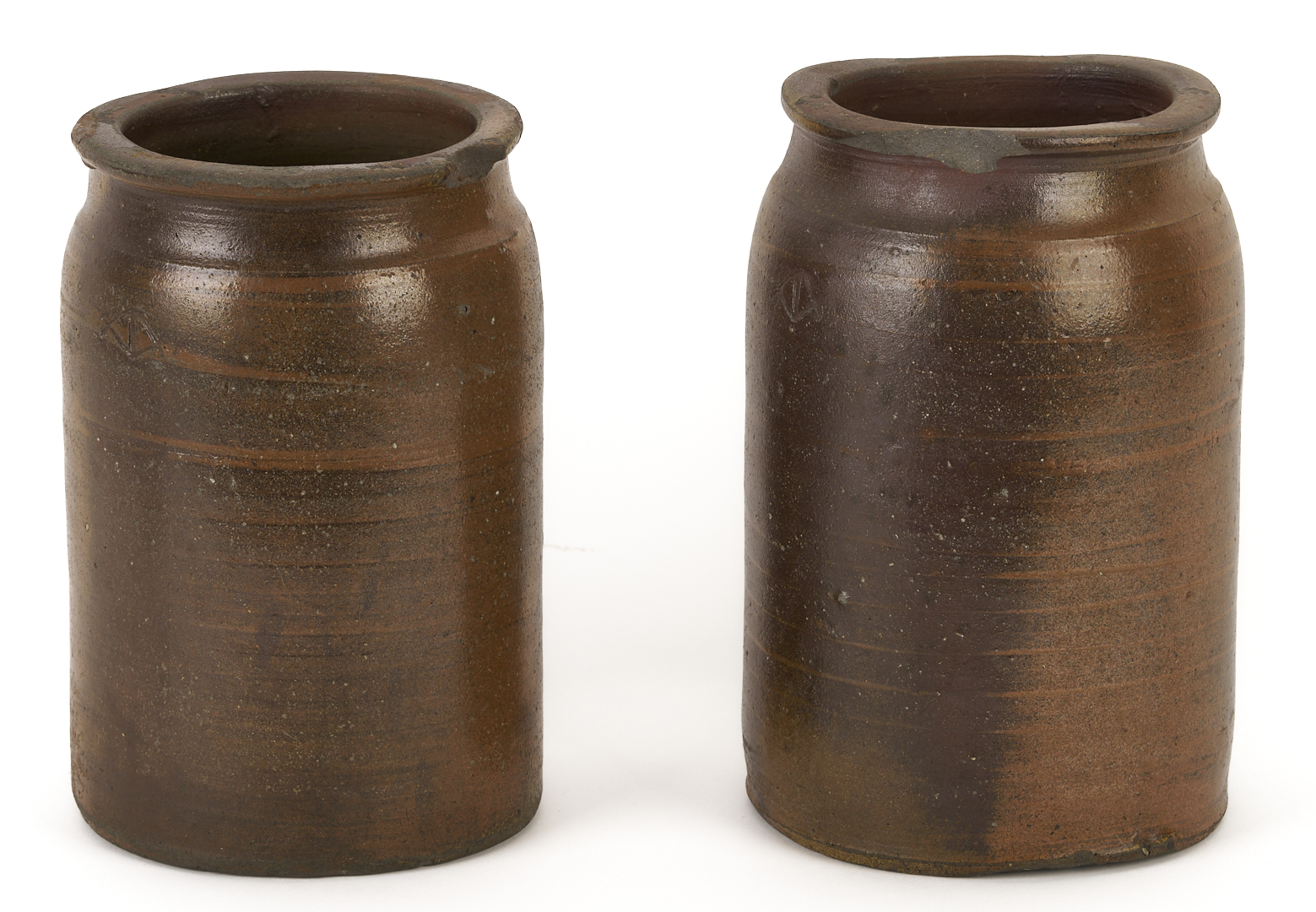 Lot 231: 2 East TN Stoneware Pottery Jars, attrib. John E. Glass
