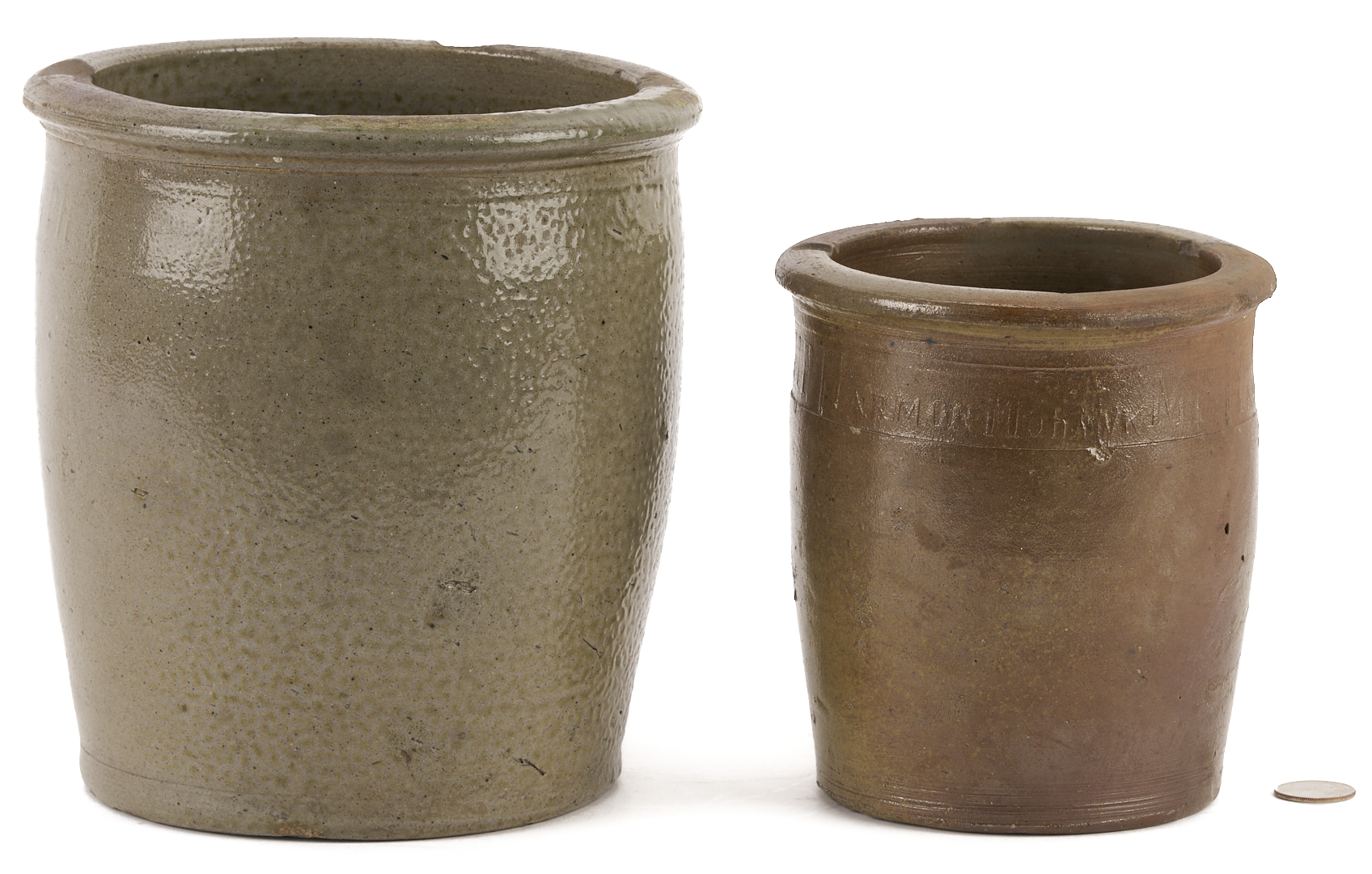 Lot 232: 2 East Tennessee Pottery Jars, M.P. Harmon