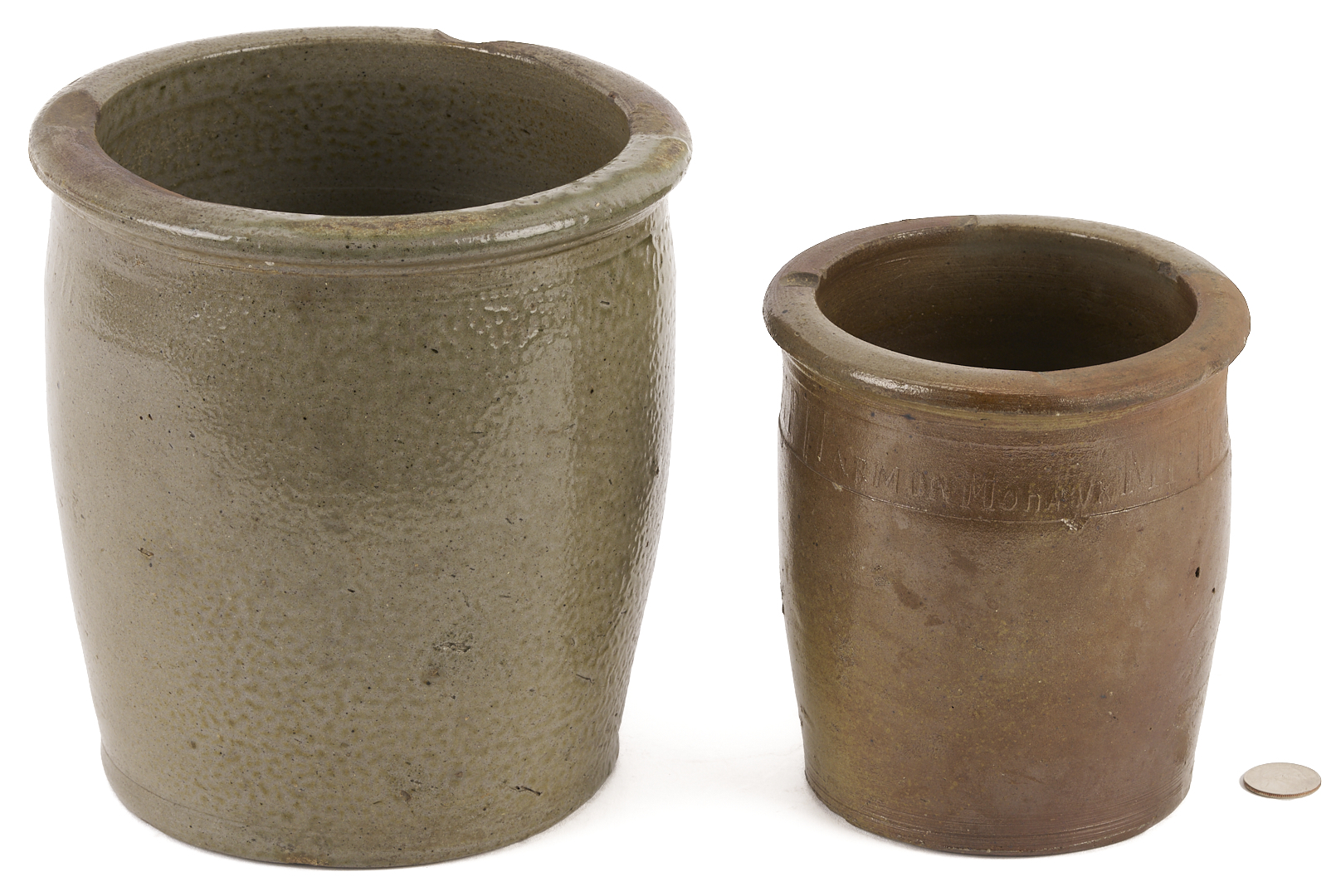 Lot 232: 2 East Tennessee Pottery Jars, M.P. Harmon