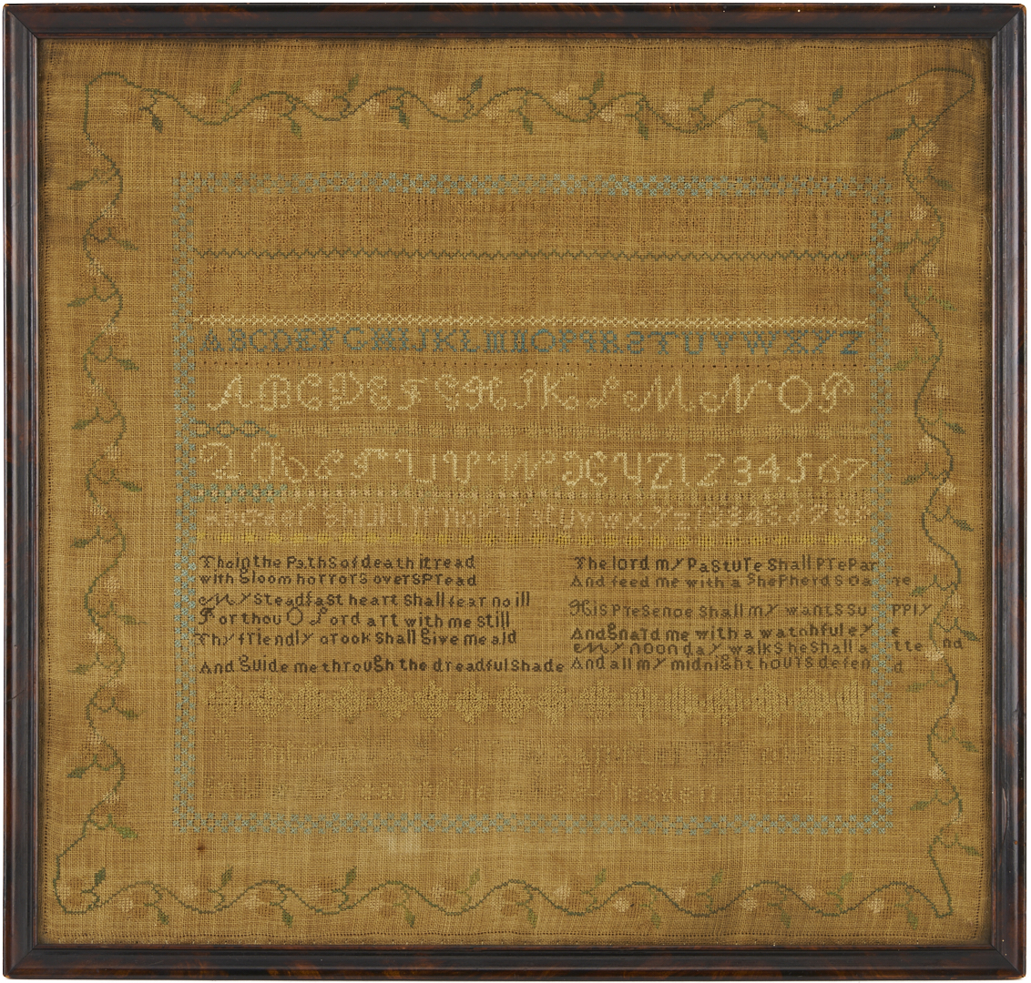 Lot 235: West Tennessee Needlework Sampler, 1837