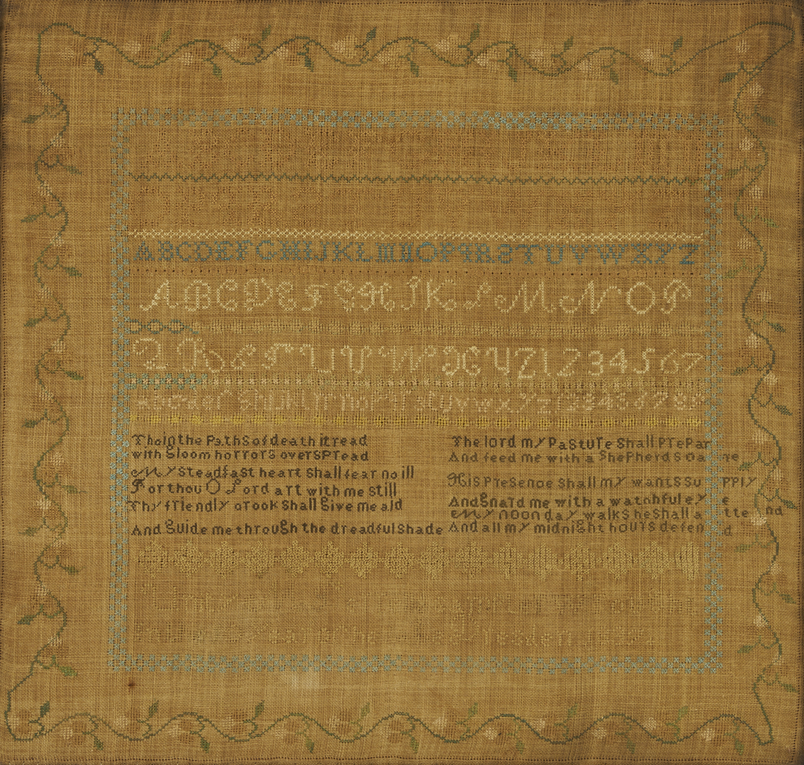 Lot 235: West Tennessee Needlework Sampler, 1837