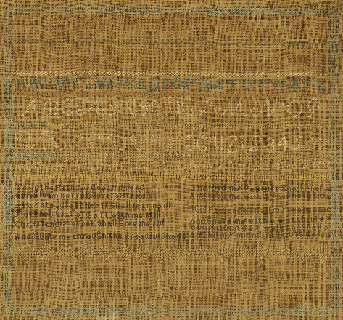 Lot 235: West Tennessee Needlework Sampler, 1837