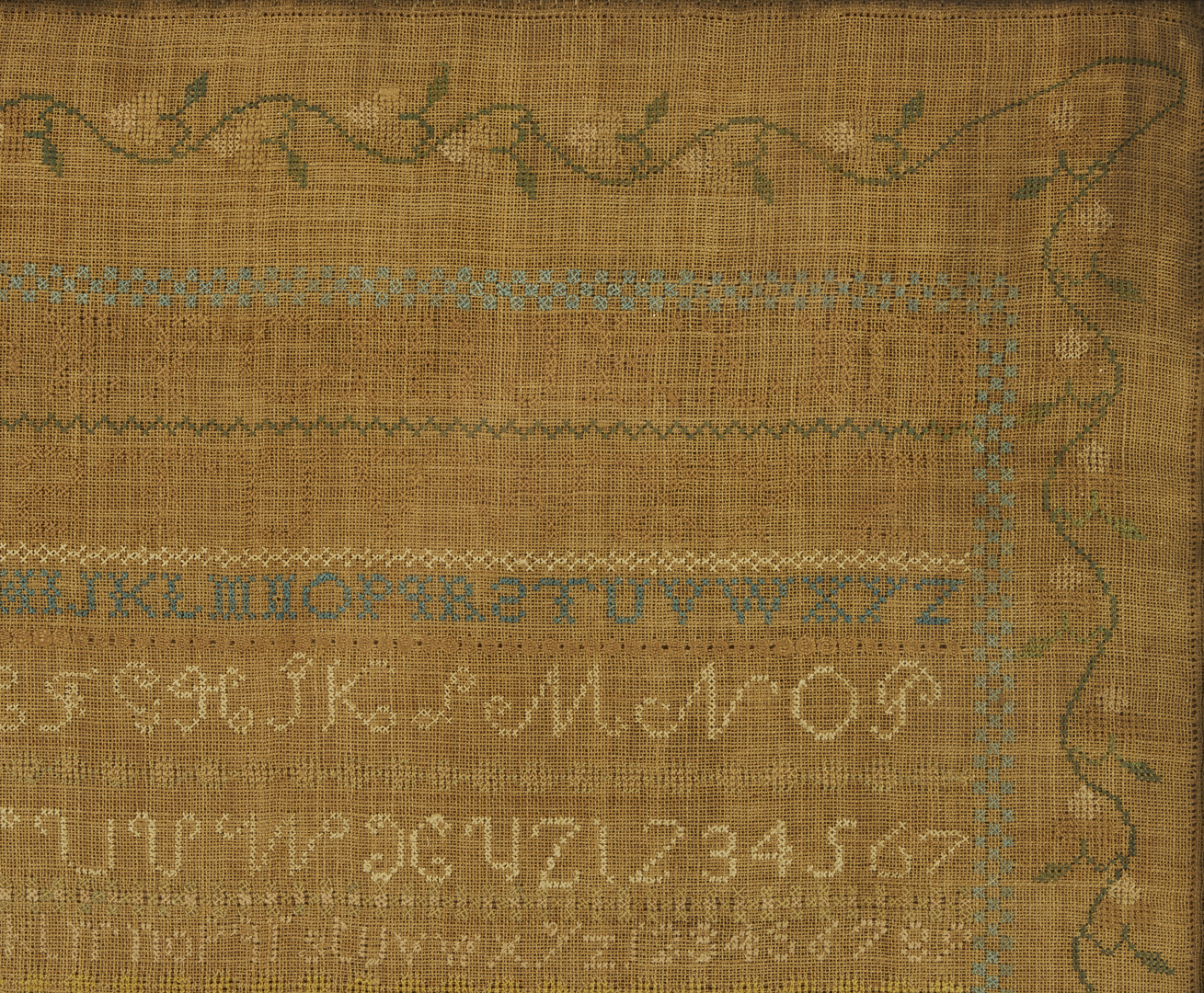 Lot 235: West Tennessee Needlework Sampler, 1837