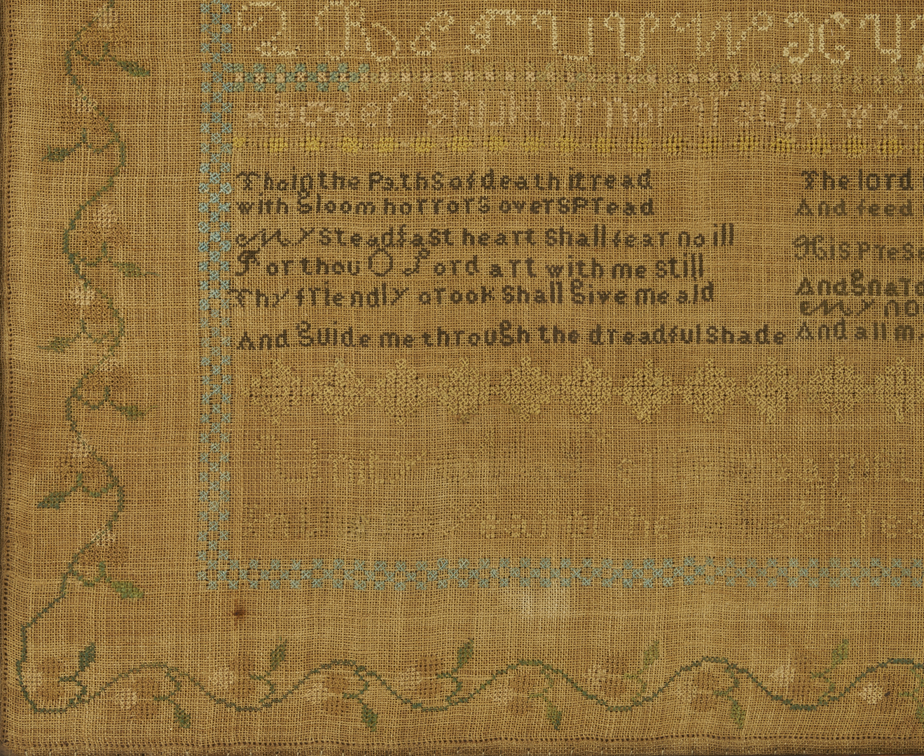 Lot 235: West Tennessee Needlework Sampler, 1837