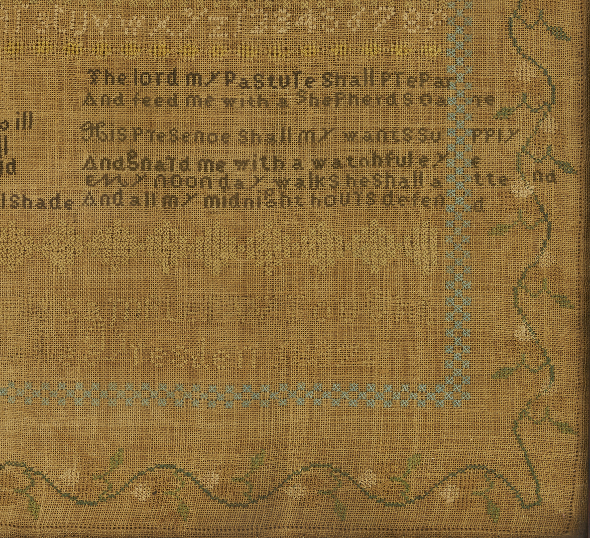 Lot 235: West Tennessee Needlework Sampler, 1837