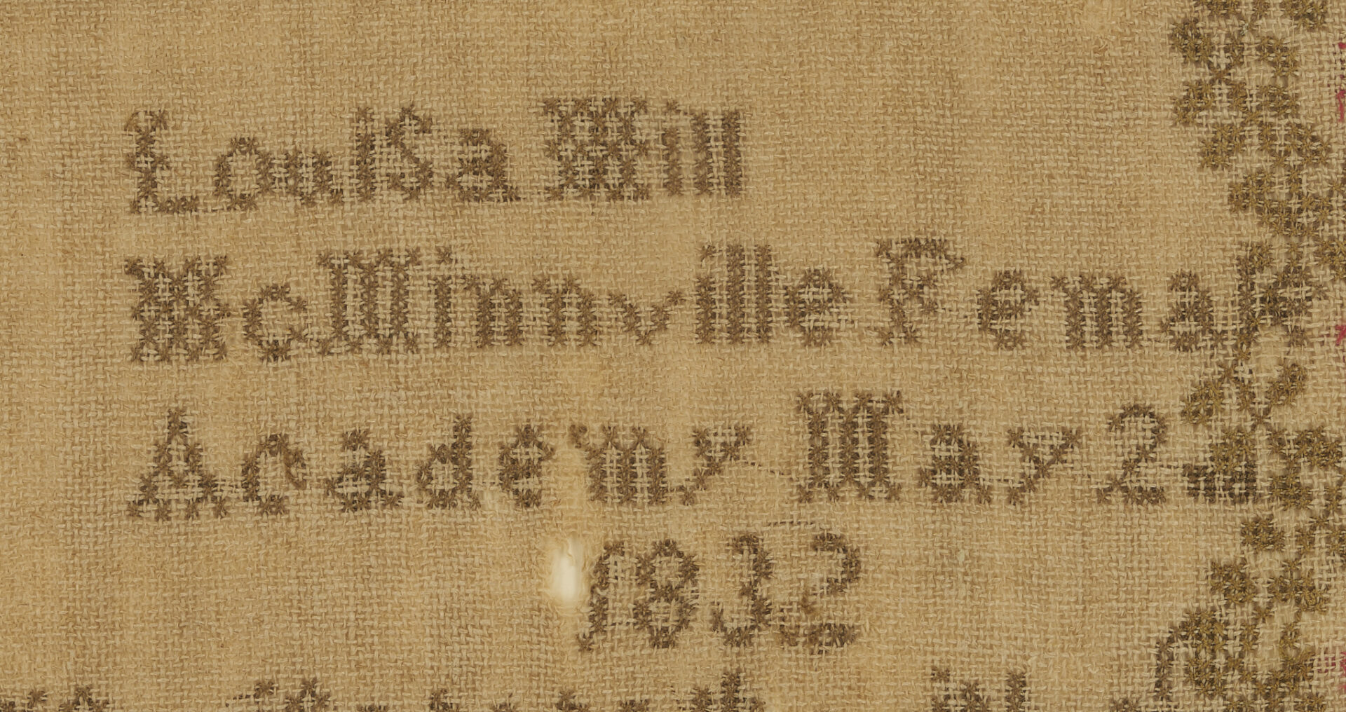 Lot 236: McMinnville TN Needlework Sampler, 1832