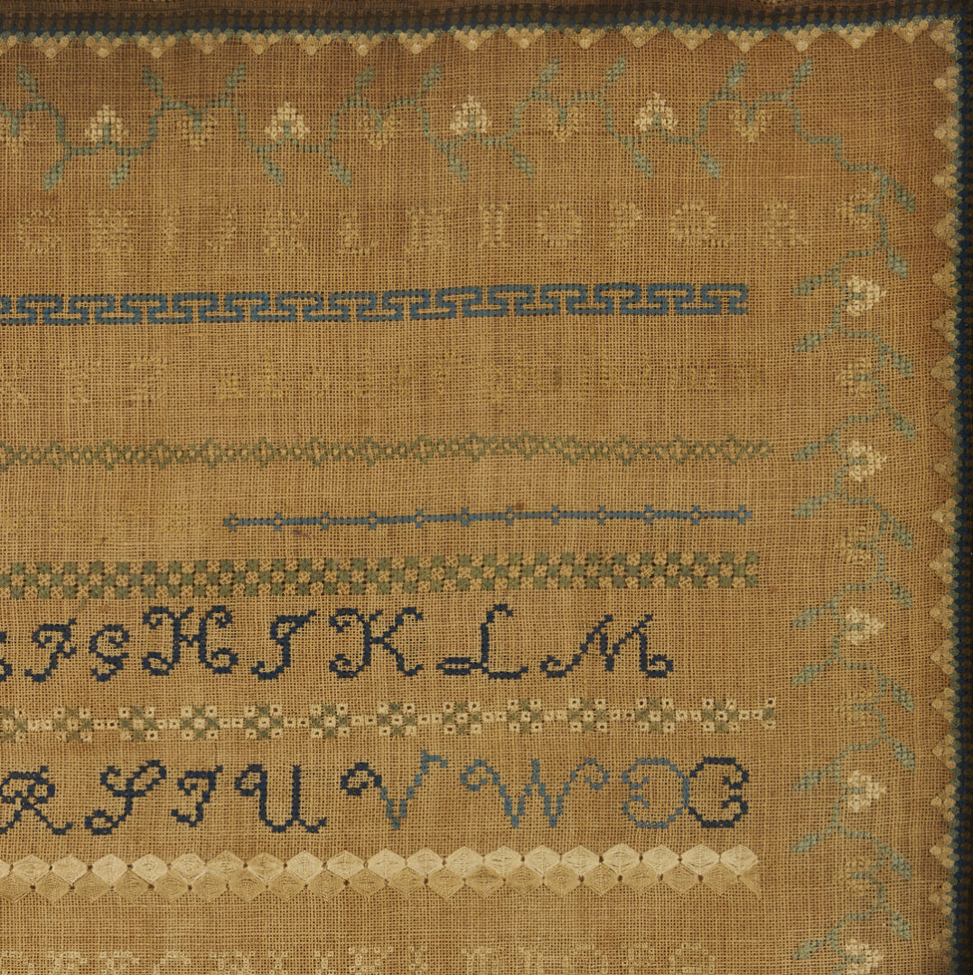 Lot 237: East Tennessee Sampler, 1838, Sarah E. Warren