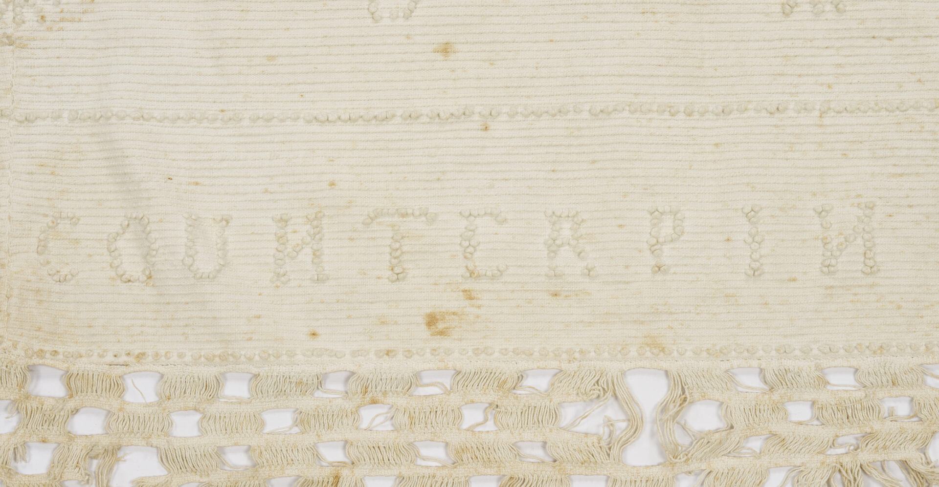 Lot 238: Southern White on White Coverlet or Counterpane, Signed & Dated 1817, Likely TN