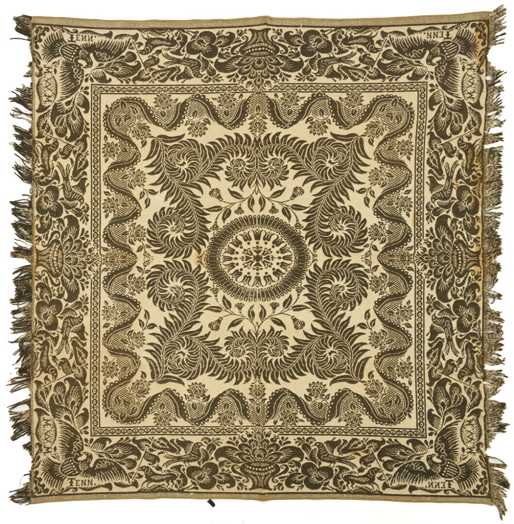 Lot 239: Maryville, TN Woolen Mills Green & White Coverlet