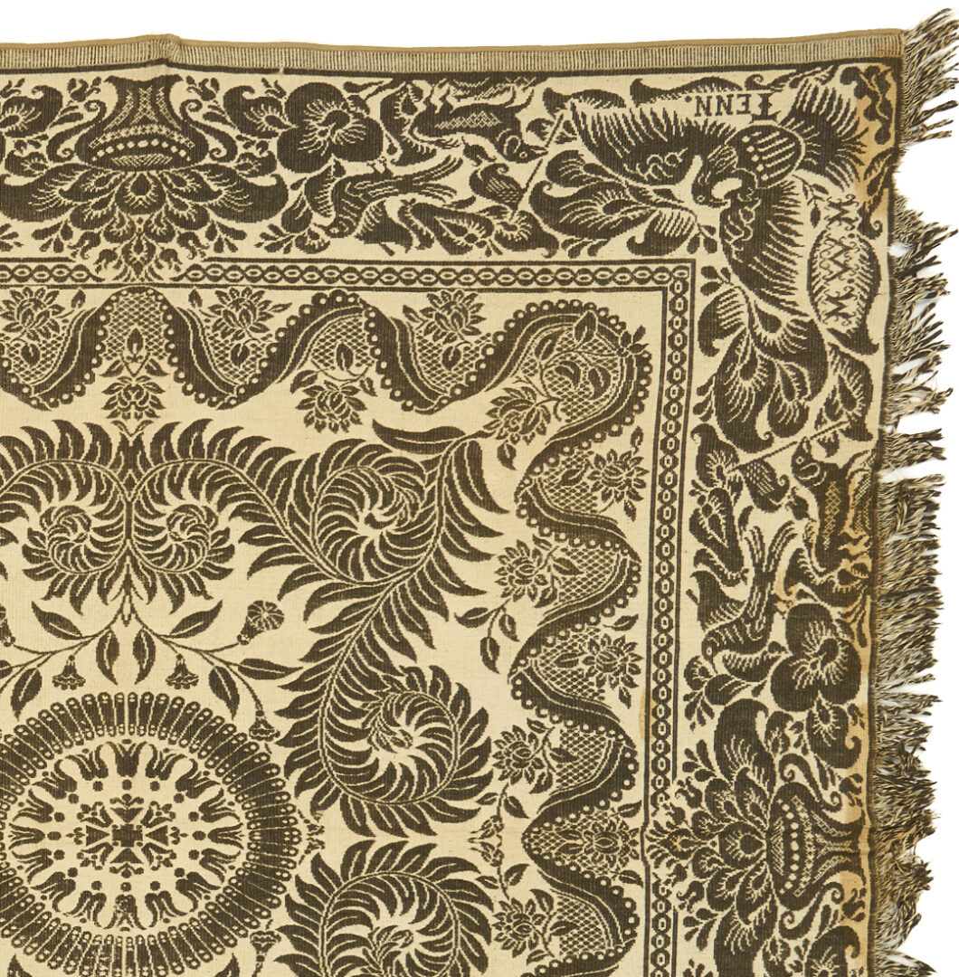 Lot 239: Maryville, TN Woolen Mills Green & White Coverlet