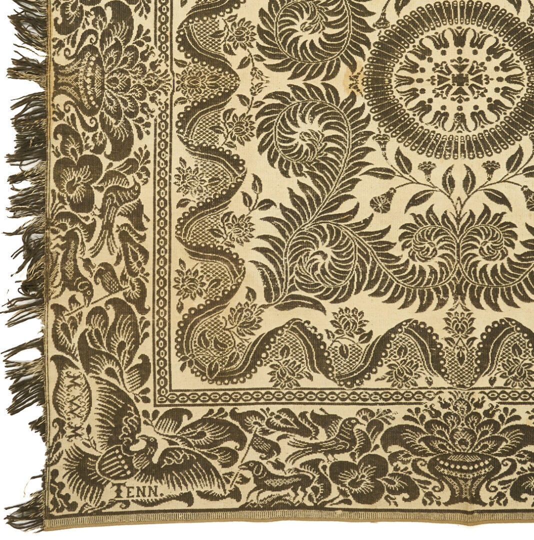 Lot 239: Maryville, TN Woolen Mills Green & White Coverlet