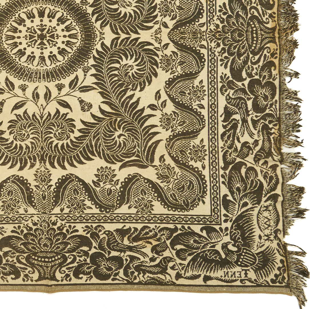 Lot 239: Maryville, TN Woolen Mills Green & White Coverlet