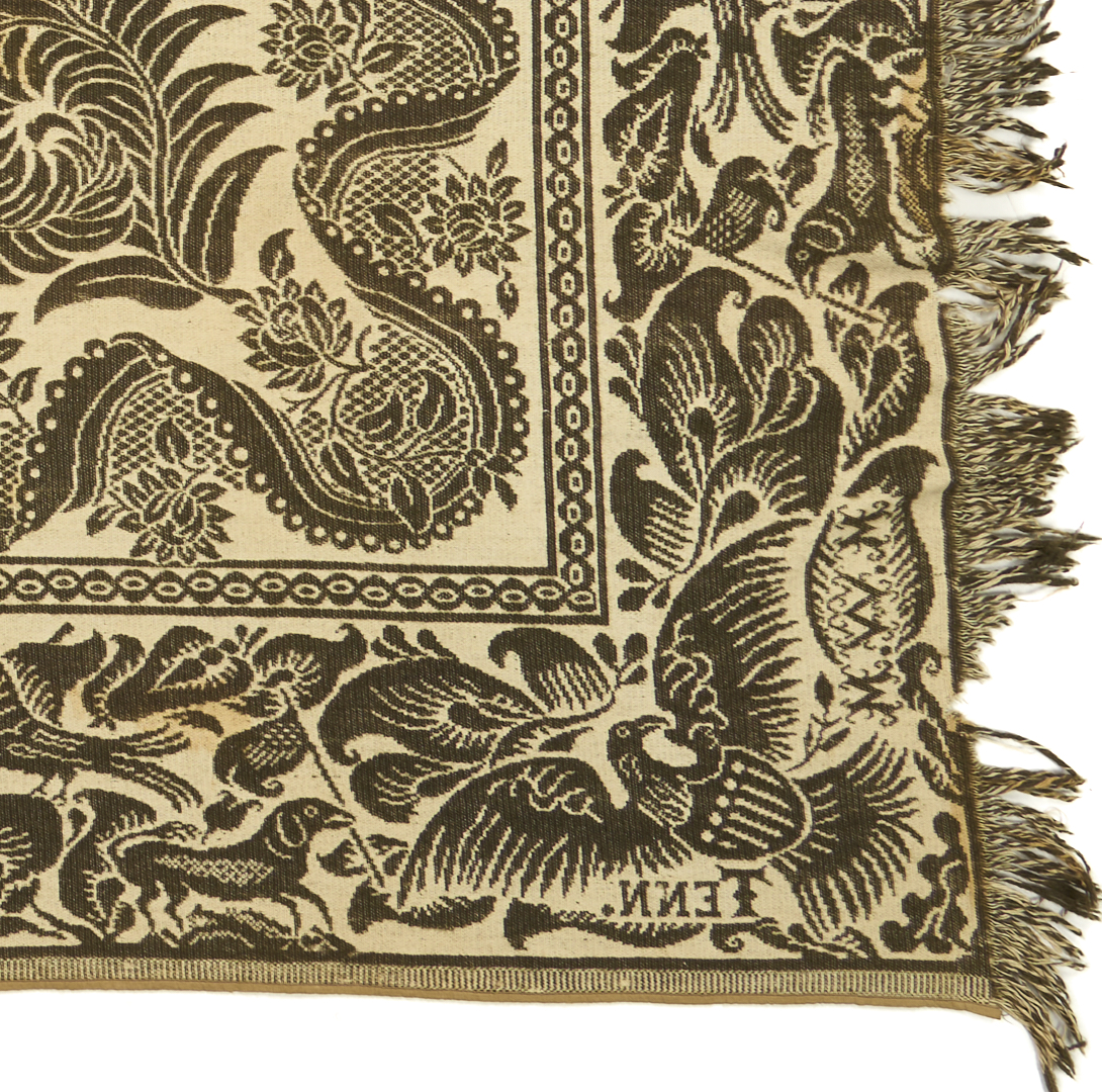 Lot 239: Maryville, TN Woolen Mills Green & White Coverlet