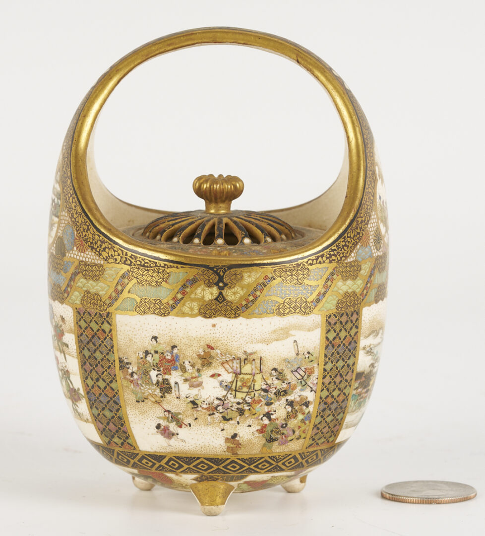 Lot 23: Satsuma Porcelain Cricket Cage