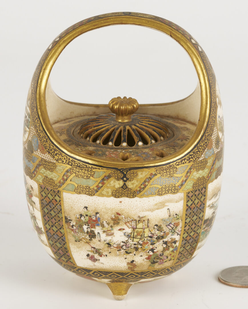 Lot 23: Satsuma Porcelain Cricket Cage