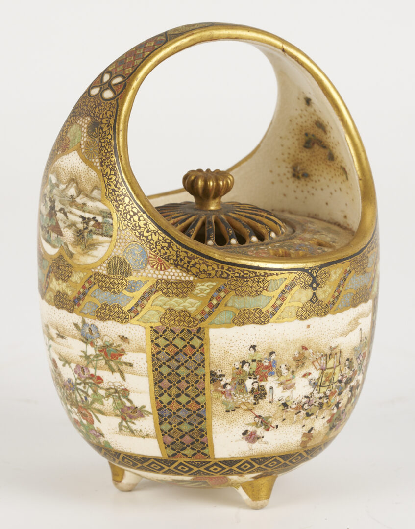 Lot 23: Satsuma Porcelain Cricket Cage