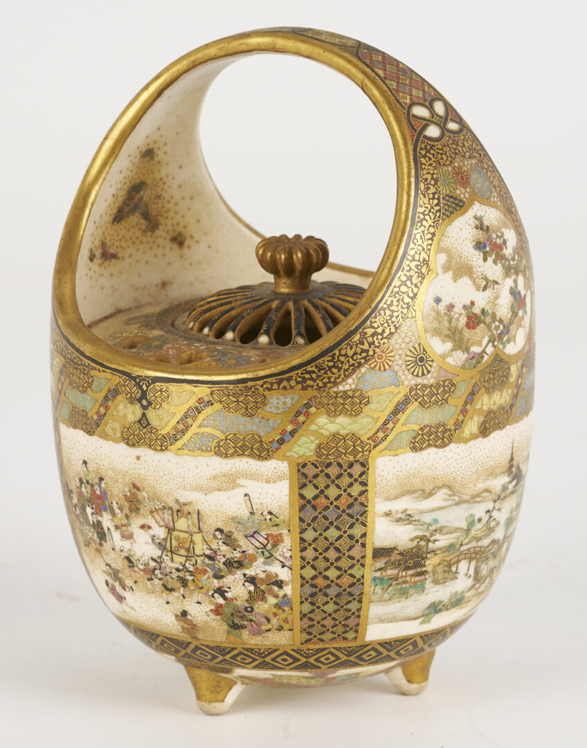 Lot 23: Satsuma Porcelain Cricket Cage