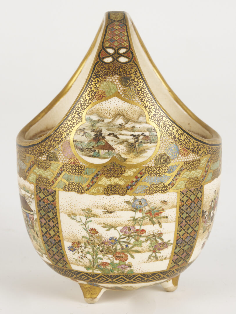 Lot 23: Satsuma Porcelain Cricket Cage