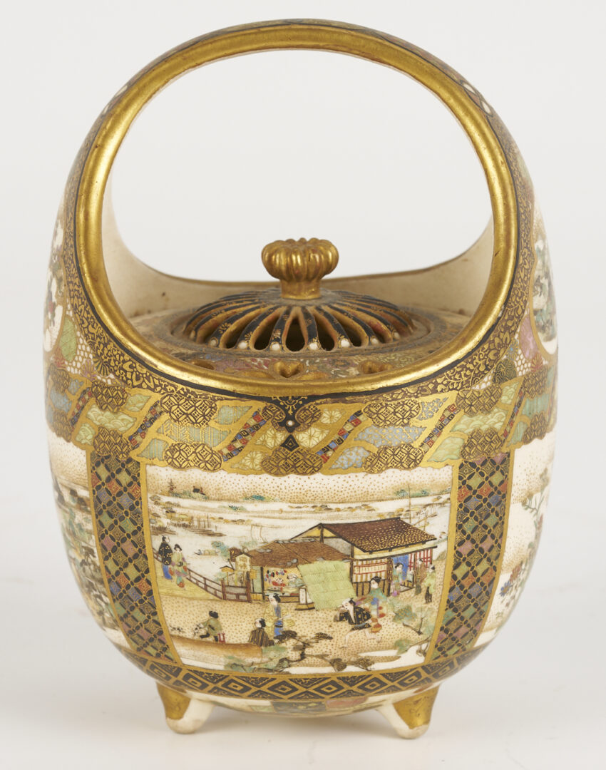 Lot 23: Satsuma Porcelain Cricket Cage