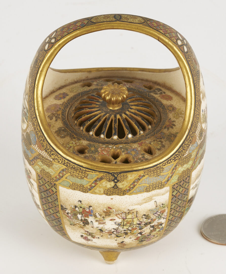 Lot 23: Satsuma Porcelain Cricket Cage