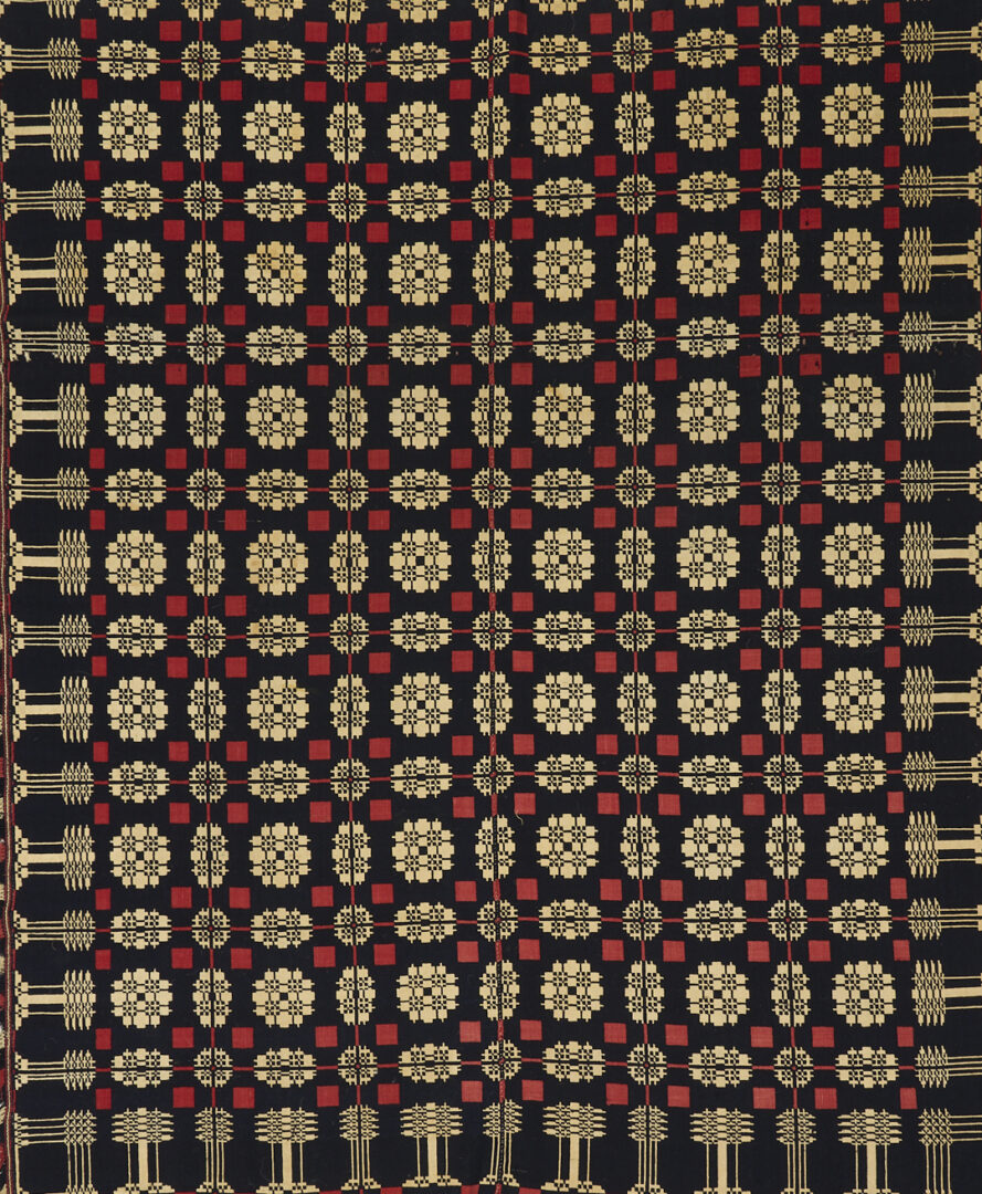 Lot 242: 2 Southern Red, White & Blue Wool Coverlets