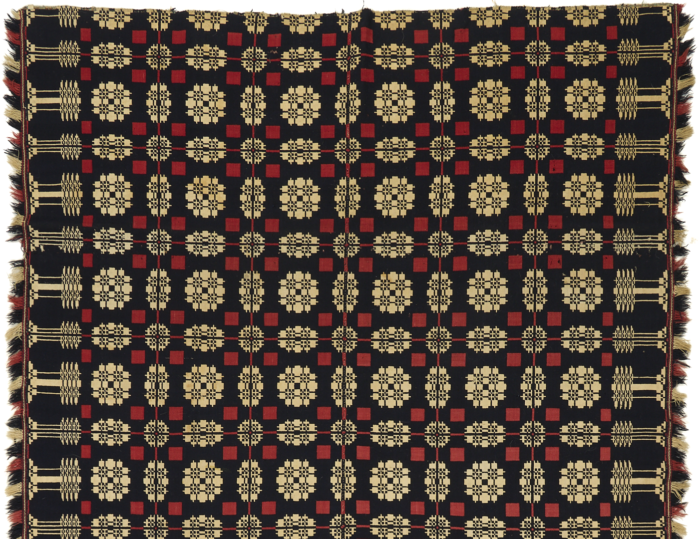 Lot 242: 2 Southern Red, White & Blue Wool Coverlets