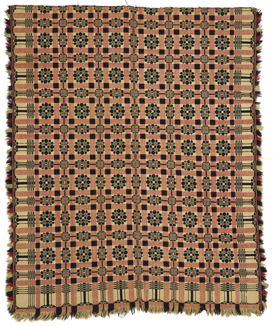 Lot 242: 2 Southern Red, White & Blue Wool Coverlets