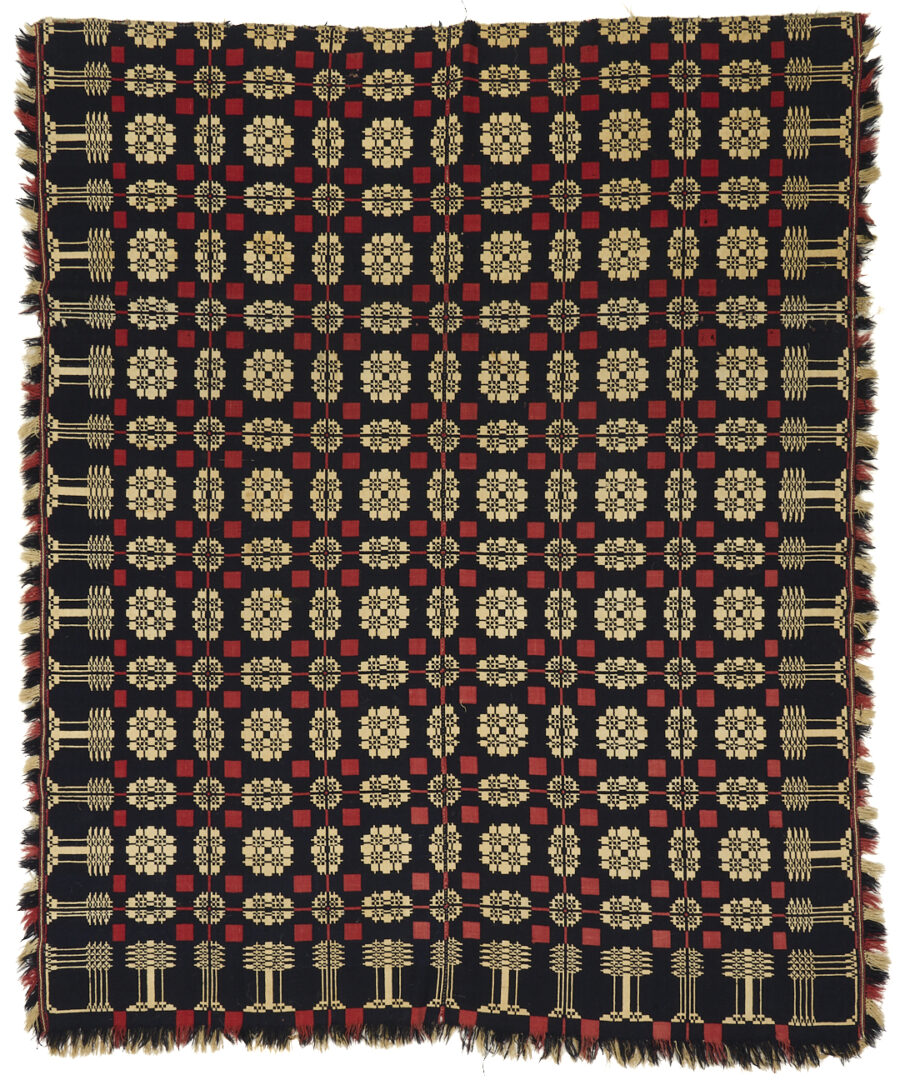 Lot 242: 2 Southern Red, White & Blue Wool Coverlets