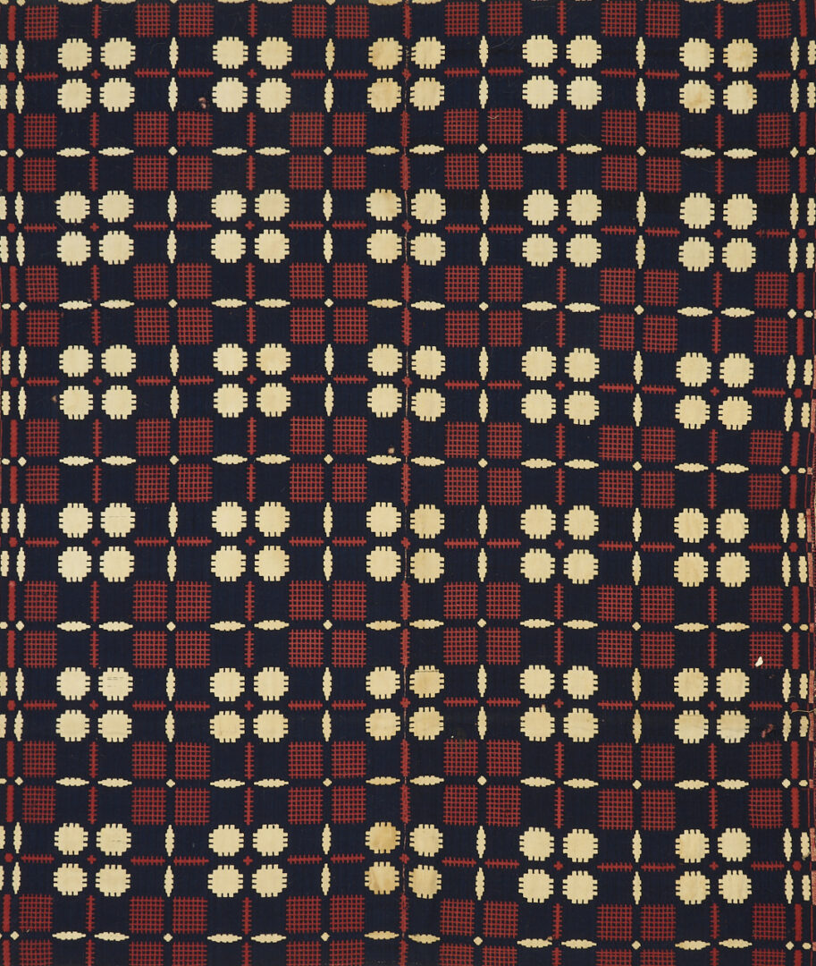 Lot 242: 2 Southern Red, White & Blue Wool Coverlets