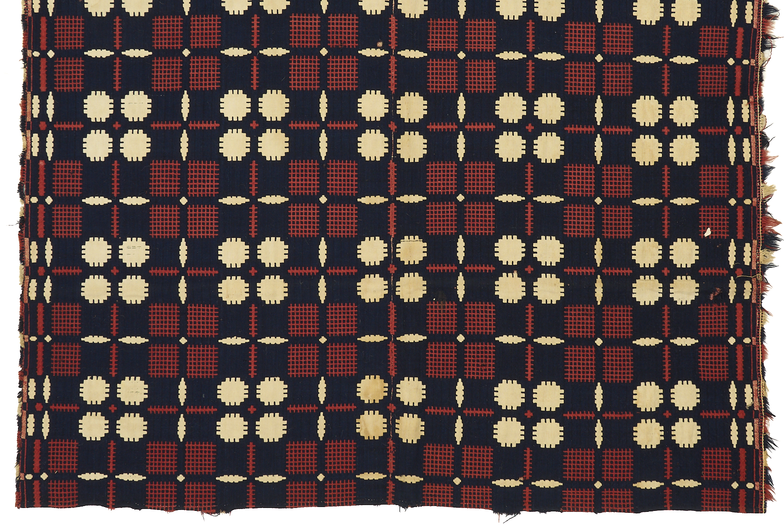 Lot 242: 2 Southern Red, White & Blue Wool Coverlets