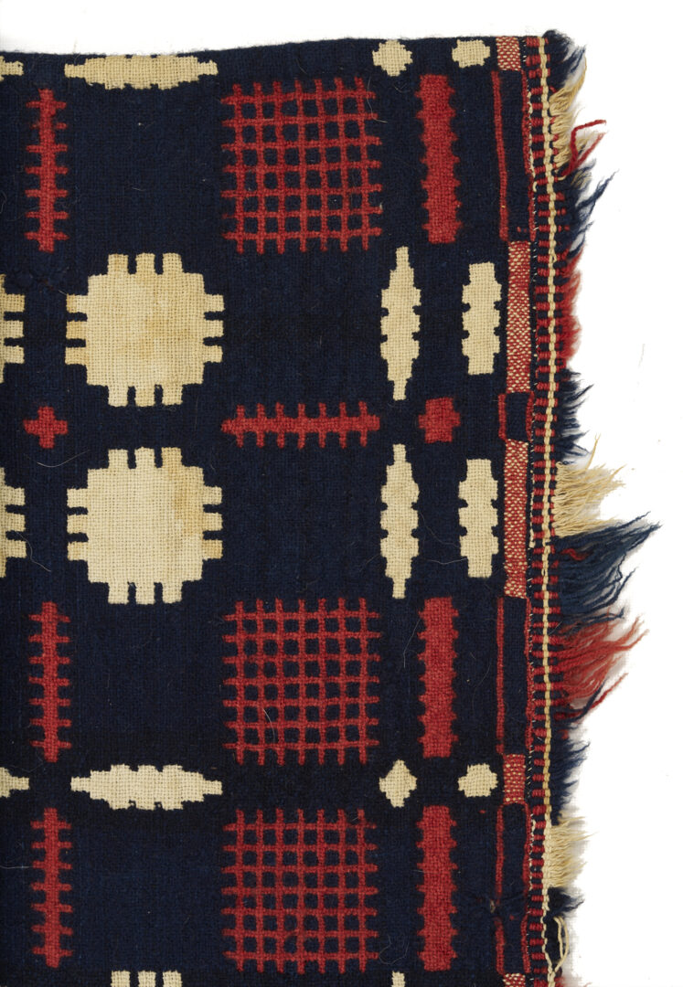 Lot 242: 2 Southern Red, White & Blue Wool Coverlets