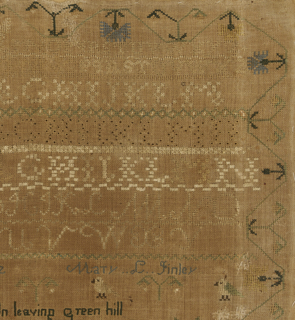 Lot 243: Rockbridge Co. Virginia Sisters Sampler, Sam Houston connection