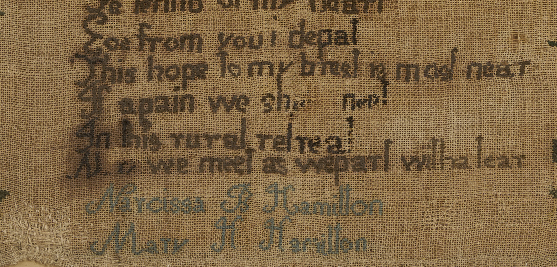 Lot 243: Rockbridge Co. Virginia Sisters Sampler, Sam Houston connection