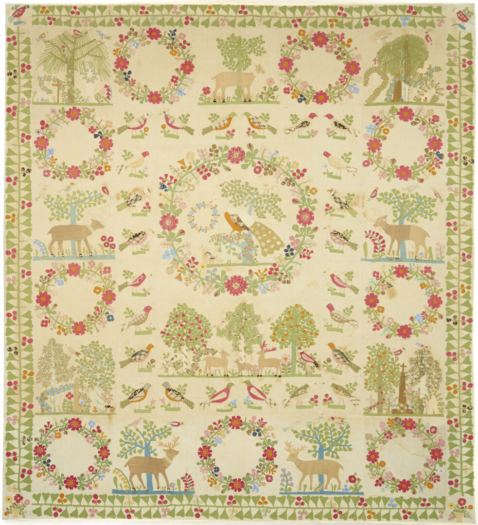 Lot 246: Exhibited Memorial Album Quilt Top, c. 1850
