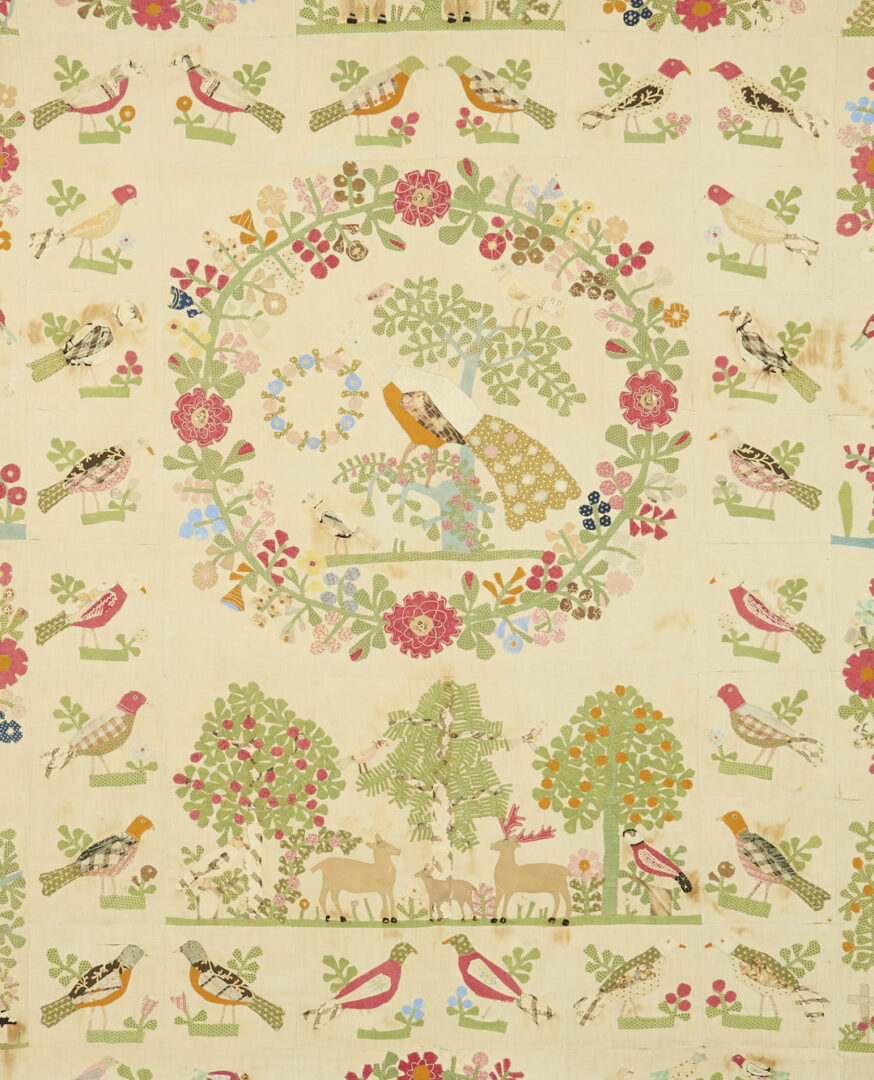 Lot 246: Exhibited Memorial Album Quilt Top, c. 1850