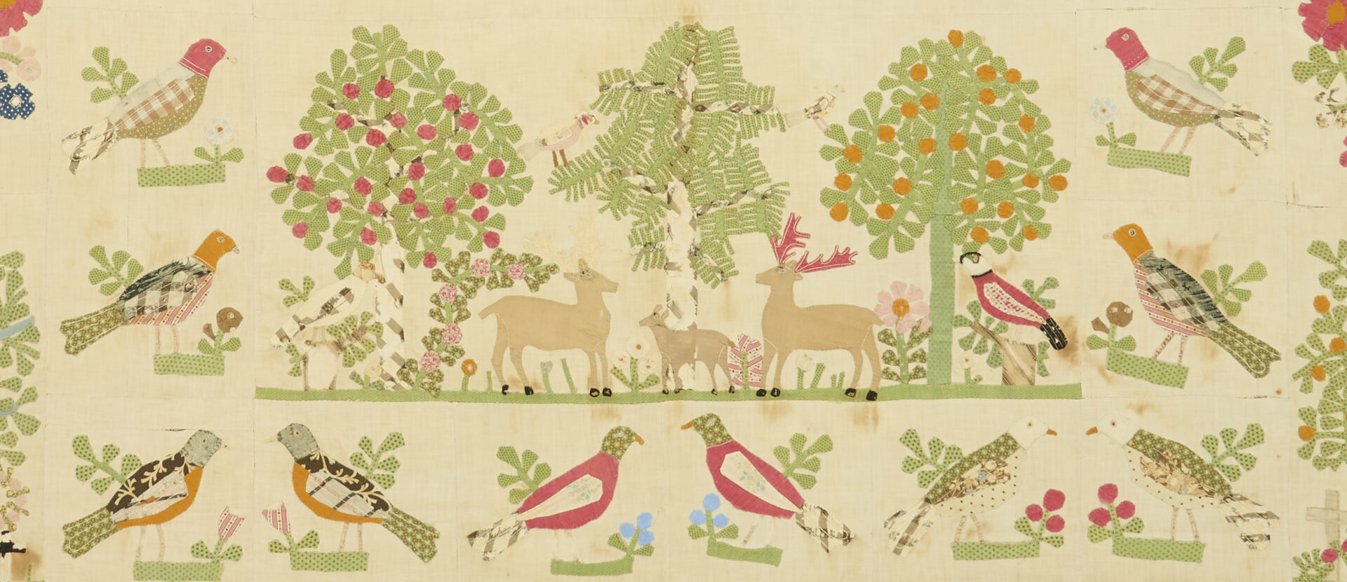 Lot 246: Exhibited Memorial Album Quilt Top, c. 1850