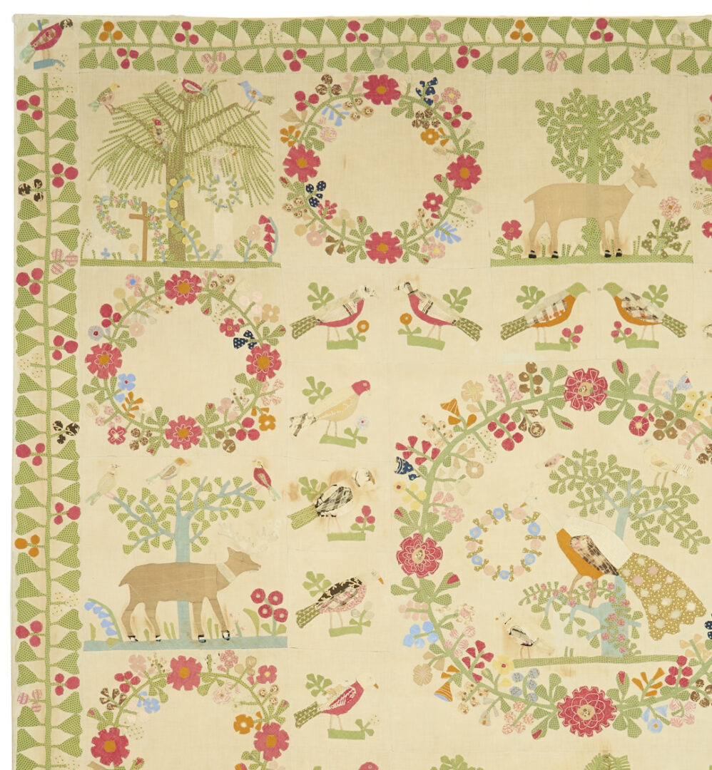 Lot 246: Exhibited Memorial Album Quilt Top, c. 1850