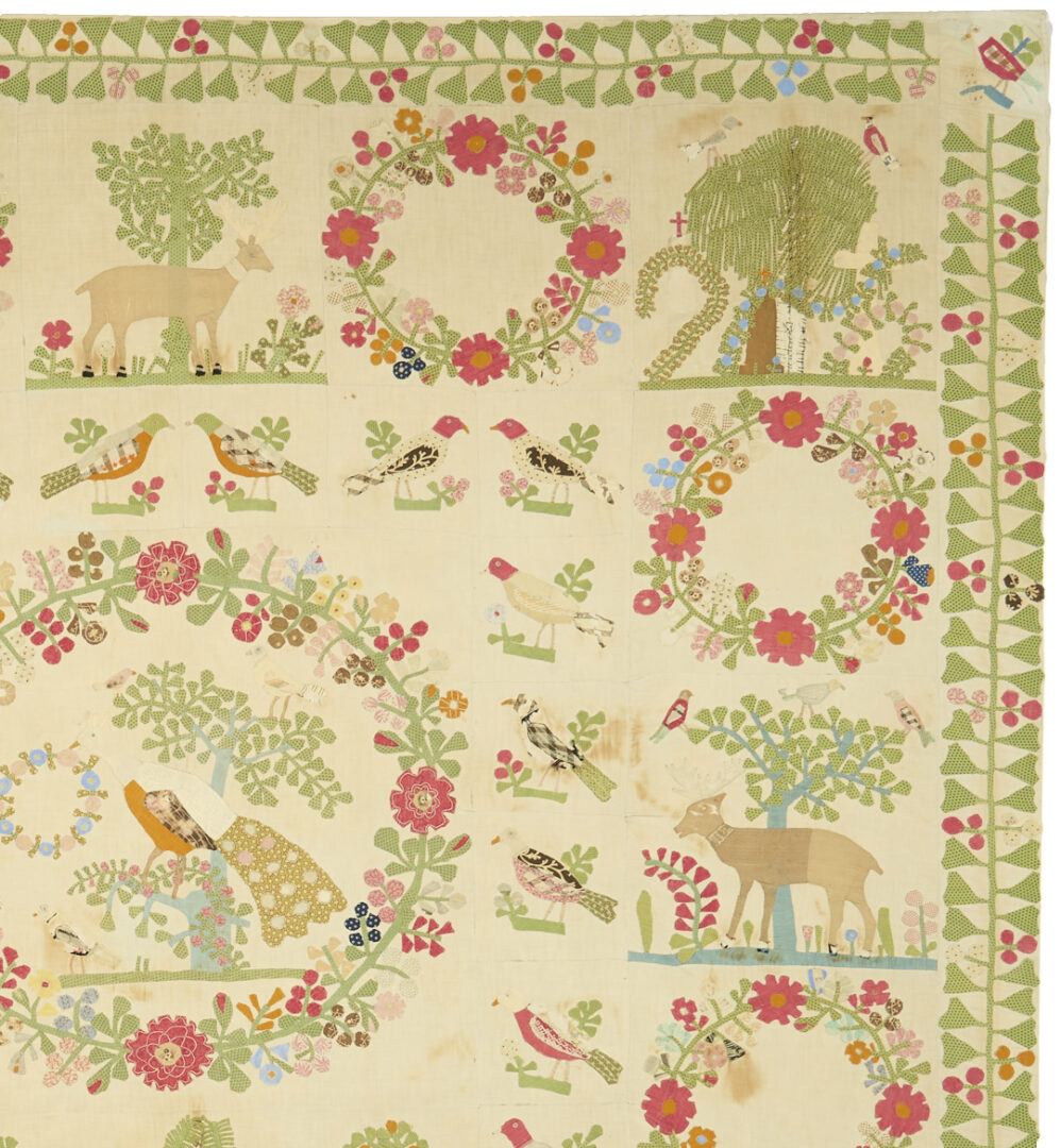 Lot 246: Exhibited Memorial Album Quilt Top, c. 1850