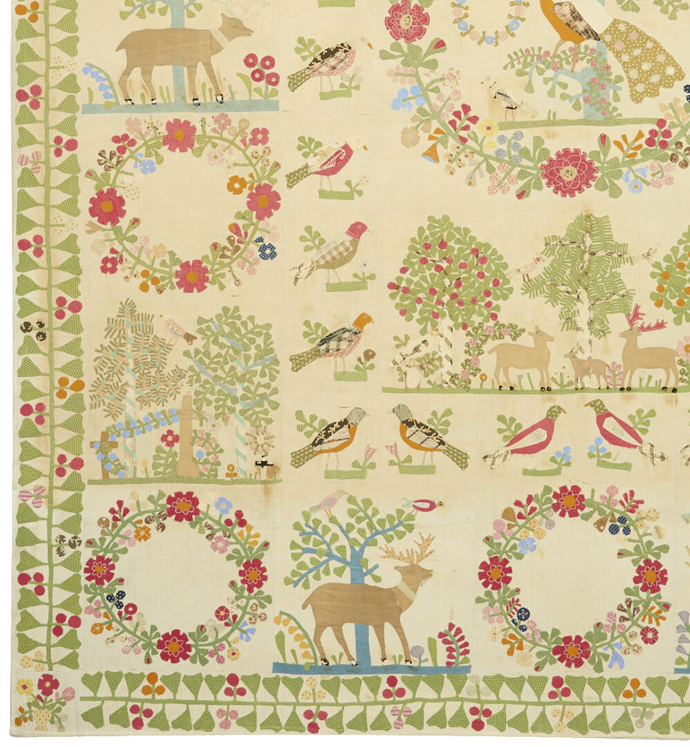 Lot 246: Exhibited Memorial Album Quilt Top, c. 1850