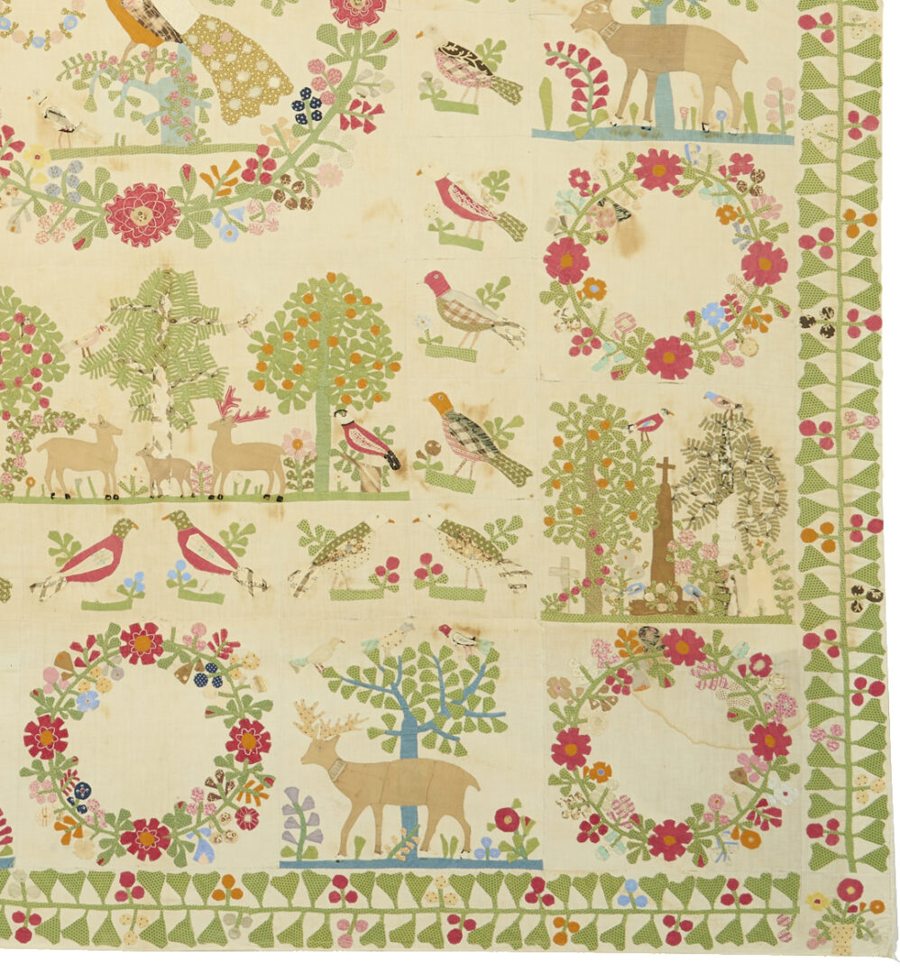 Lot 246: Exhibited Memorial Album Quilt Top, c. 1850
