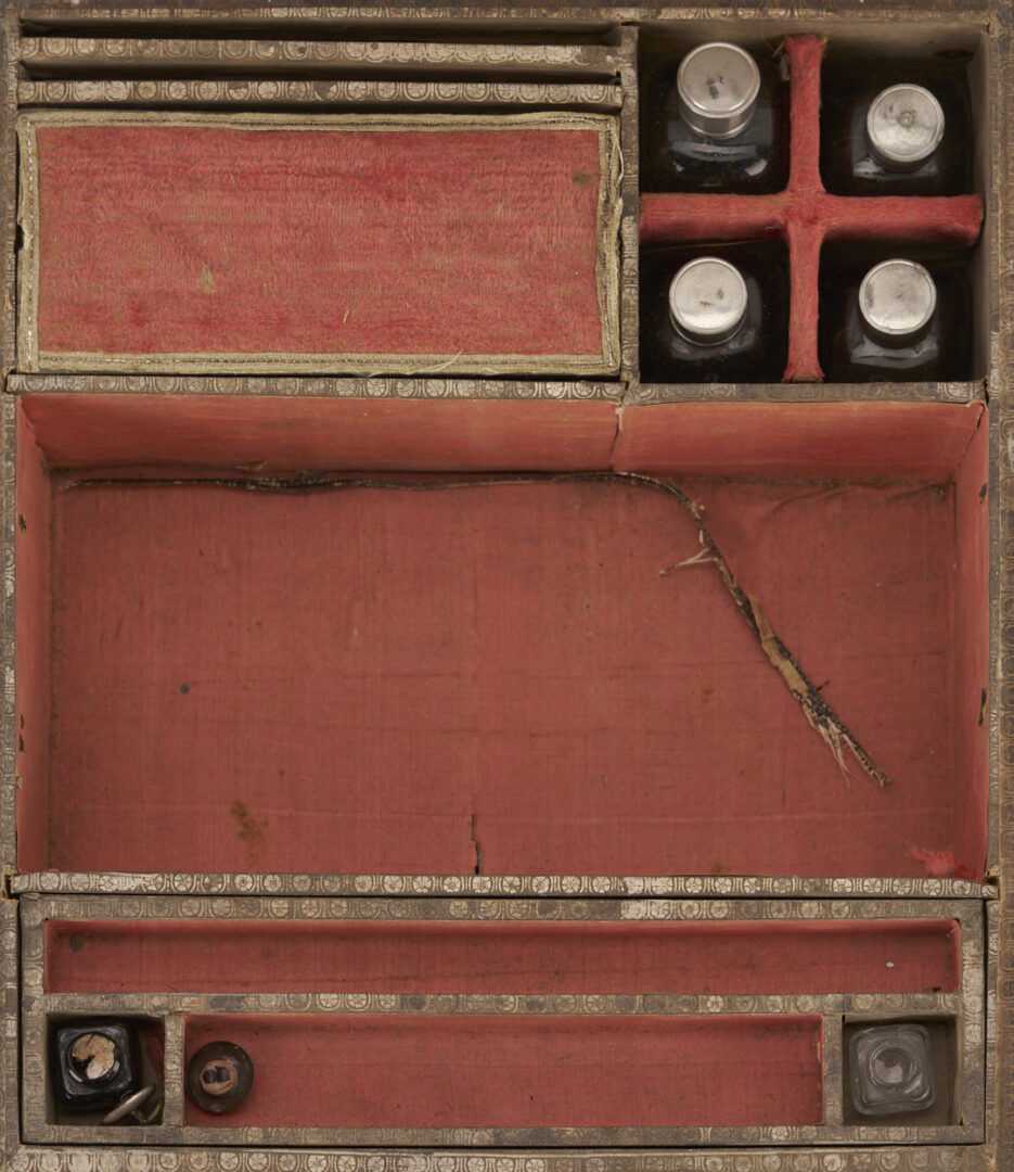 Lot 248: 18th C. Silk Embroidered Ladies’ Case and Framed Embroidery