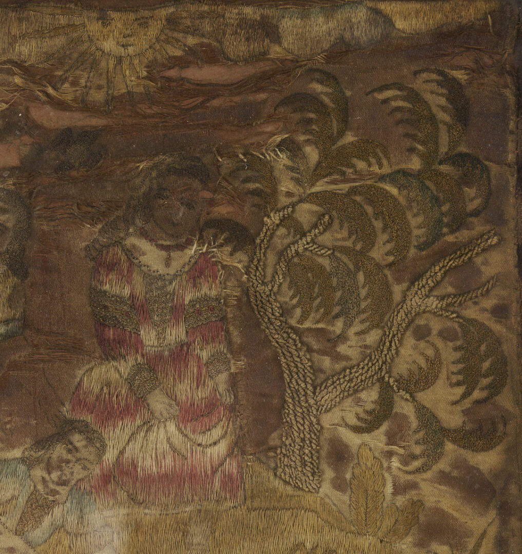 Lot 248: 18th C. Silk Embroidered Ladies’ Case and Framed Embroidery