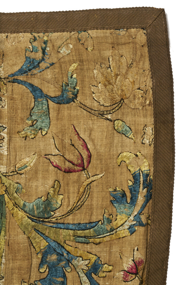 Lot 249: 18th c. Continental Heraldic Tapestry Bedspread