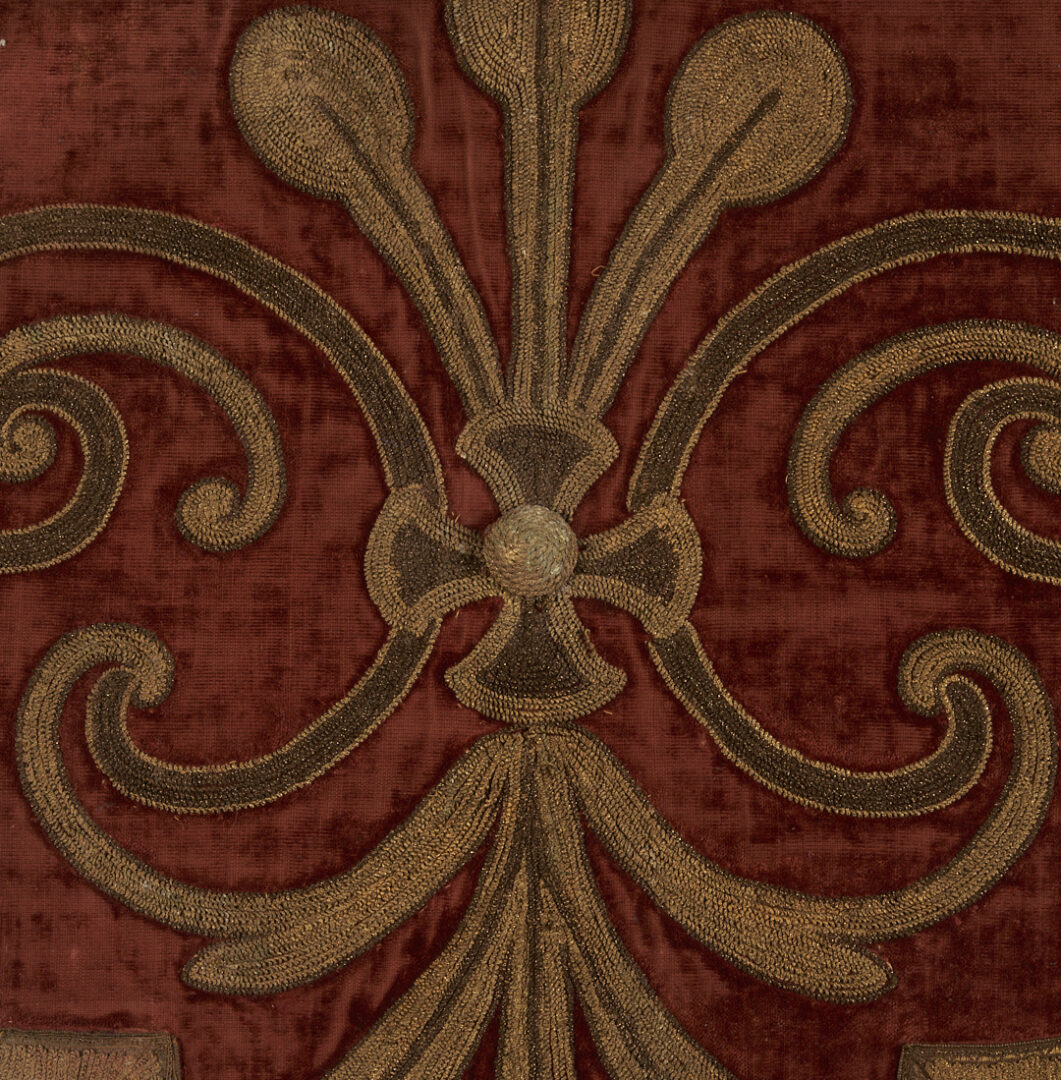 Lot 250: Pr. Metallic Embroidered Velvet Drapery Valances