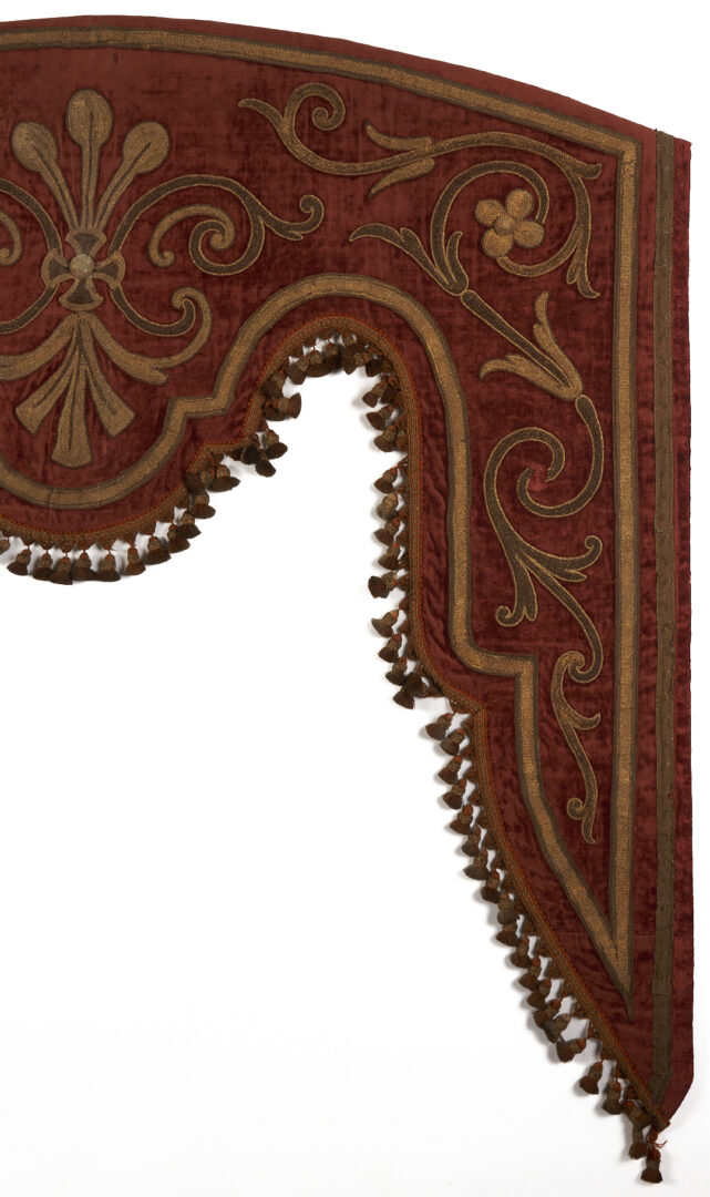 Lot 250: Pr. Metallic Embroidered Velvet Drapery Valances
