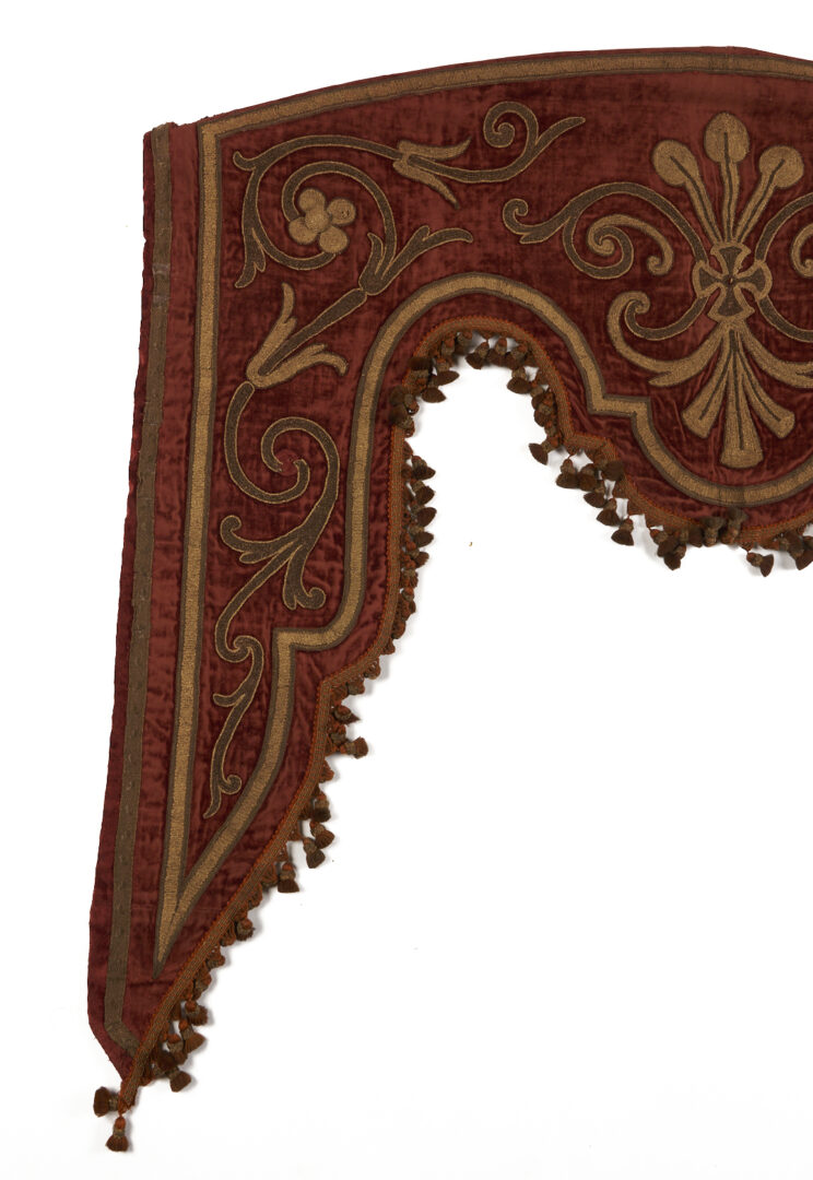 Lot 250: Pr. Metallic Embroidered Velvet Drapery Valances