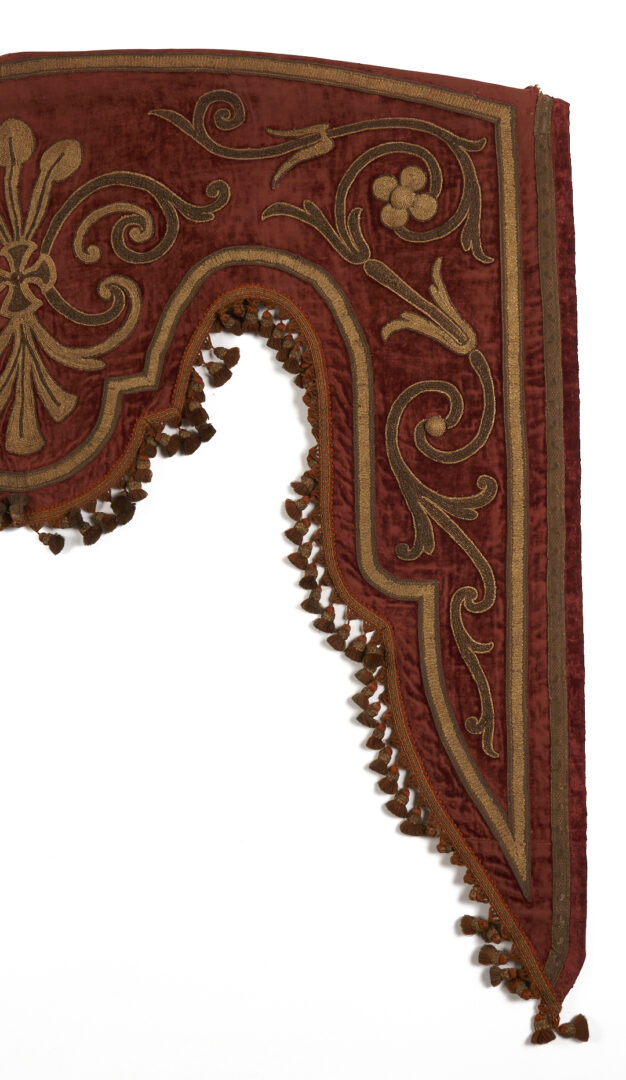 Lot 250: Pr. Metallic Embroidered Velvet Drapery Valances