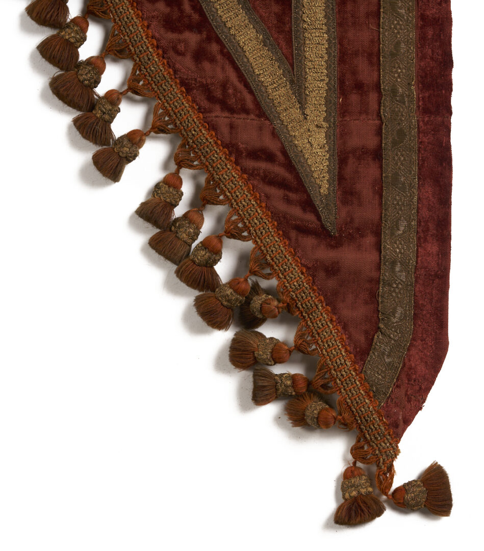 Lot 250: Pr. Metallic Embroidered Velvet Drapery Valances